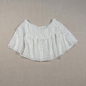 WOMEN'S WHITE MINI SKIRT MEDIUM SHEER SUMMER LACE Y2K CUNTY PREPPY